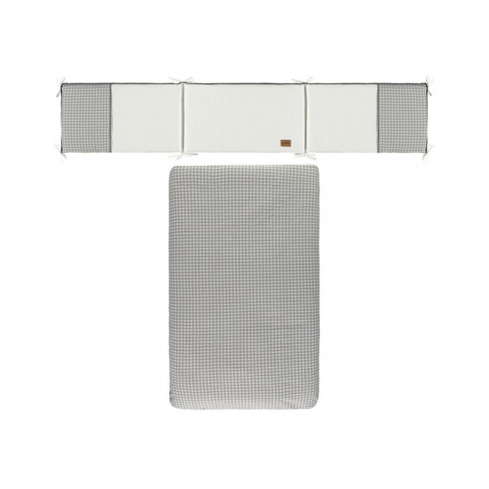 EDREDON + PROTECTOR CUADROS GRIS...