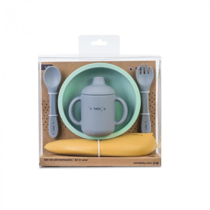 VAJILLA SILICONA 5 PIEZAS VERDE AZUL...