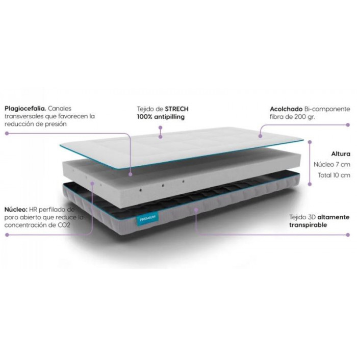 COLCHON CUNA AMORI CONFORT PLUS 120*60