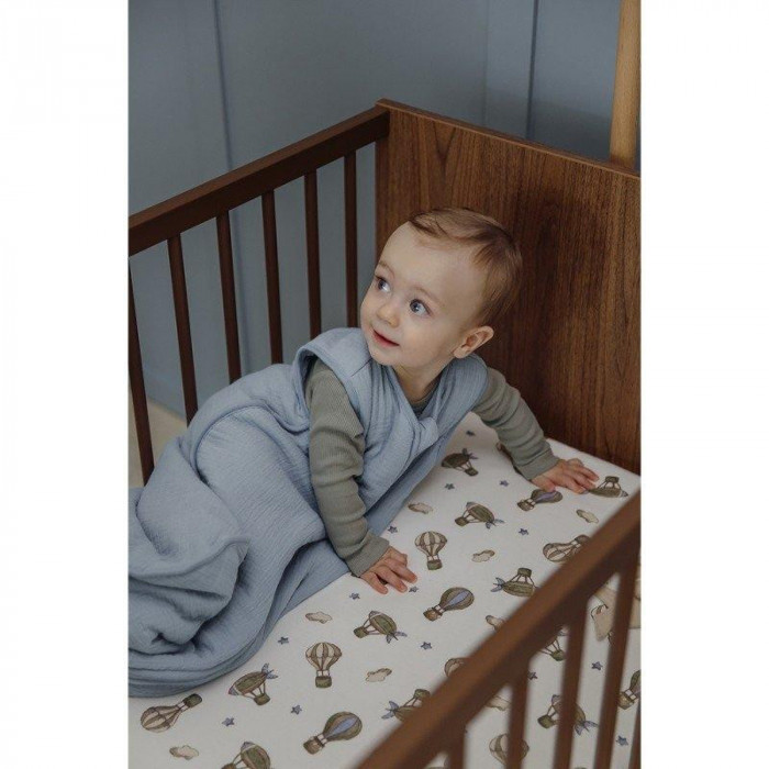 SACO DORMIR FORRADO MUSELINA AZUL...