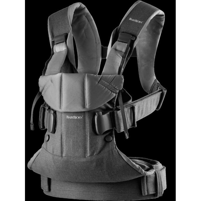 MOCHILA PORTABEBE ONE GRIS ALGODON...