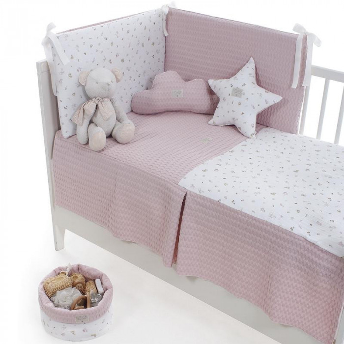 EDREDÓN + PROTECTOR BENJAMIN ROSA...