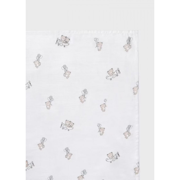 MUSELINA OSITOS GLOBOS BLANCO MAYORAL