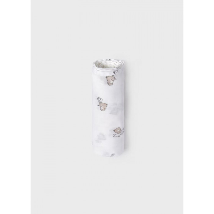 MUSELINA OSITOS GLOBOS BLANCO MAYORAL