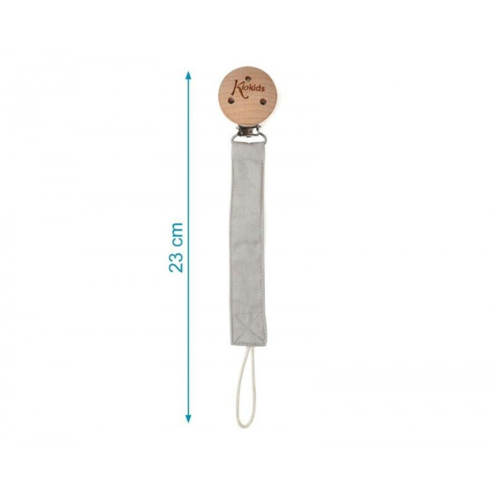 CADENA CHUPETE TELA GRIS KIO KIDS