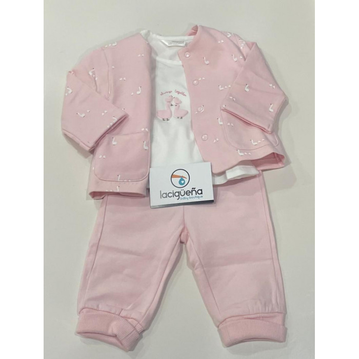 CHANDAL 3 PIEZAS ALGODON OCAS ROSA...