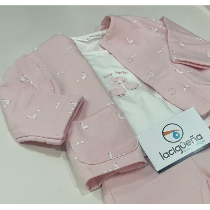 CHANDAL 3 PIEZAS ALGODON OCAS ROSA...