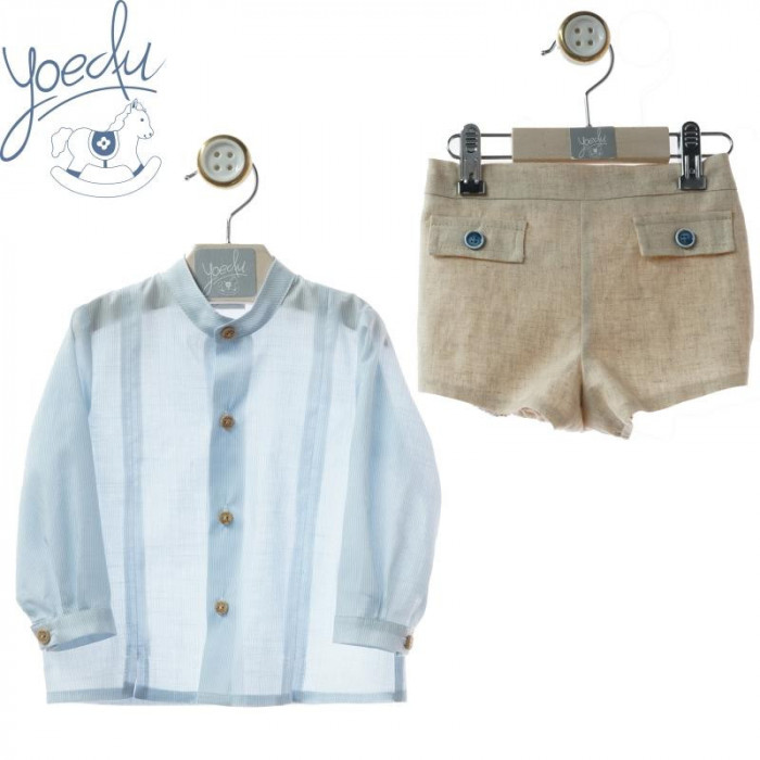 CAMISA MANGA LARGA CON PANTALON CORTO...