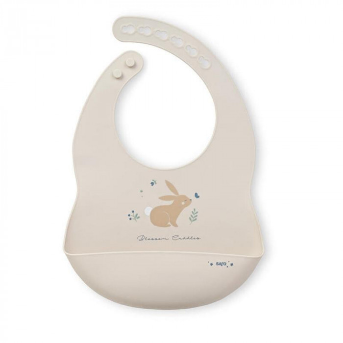 BABERO SILICONA CONEJO BLOSSOM BEIG SARO