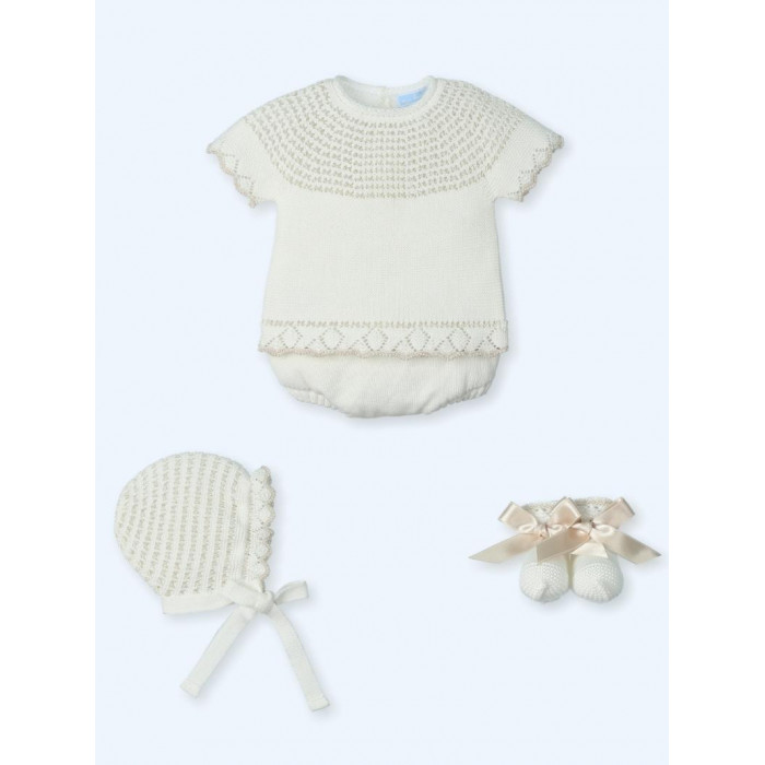 CONJUNTO HILO MANGA CORTA CON RANITA...