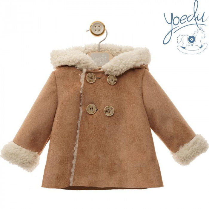 ABRIGO DOBLE FAZ CAMEL BORREGUILLO...