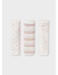PACK 3 GASAS ALGODON BEIG...