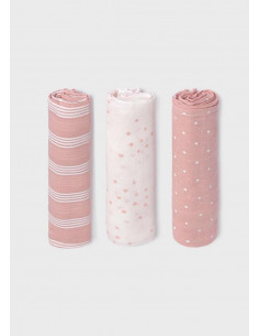PACK 3 GASAS ALGODON ROSA...