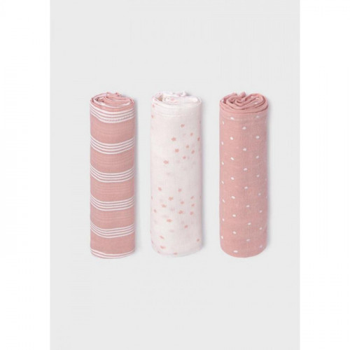 PACK 3 GASAS ALGODON ROSA...