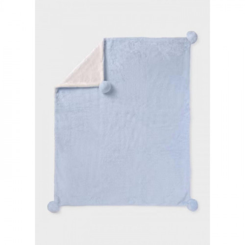 MANTA PELITO POM POM CELESTE