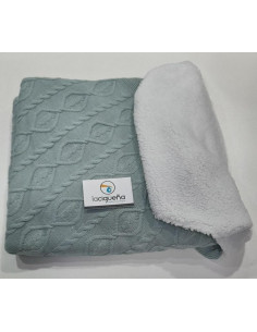 MANTA LANA HOJAS VERDE...