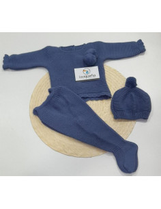 CONJ.3P LANA POM POM INDIGO