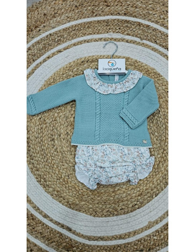 JERSEY LANA VERDE CON BRAGA NIÑA MOSS