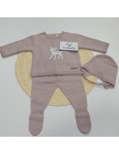 CONJ.3P LANA CIERVO ROSA EMP