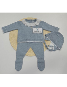 CONJ.3P LANA AZUL GRISACEO...