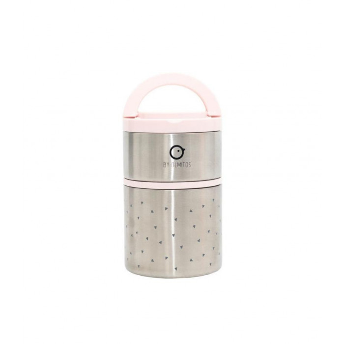 TERMO SOLIDOS 820ML ACERO TRIANGLES ROSA