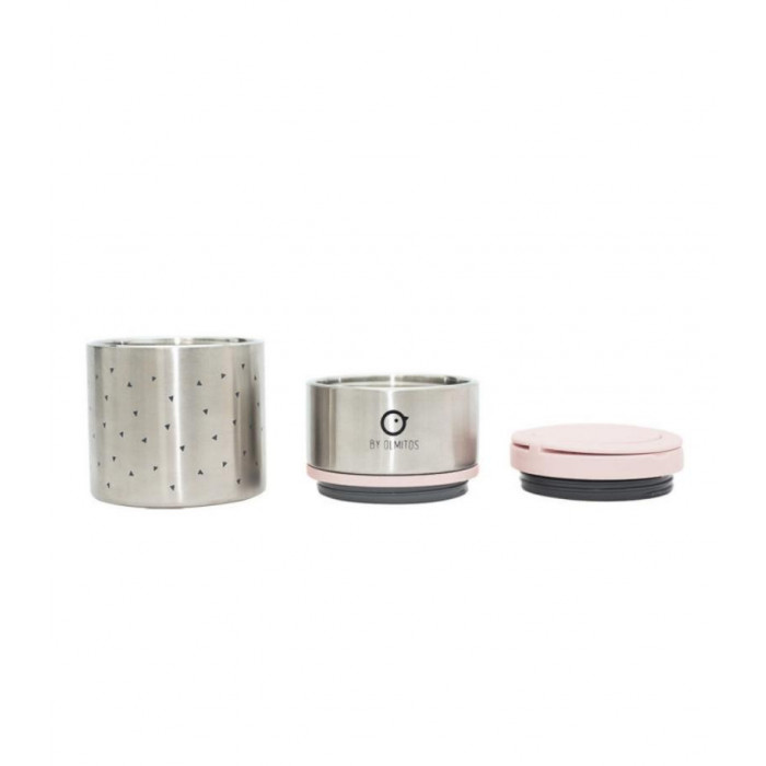 TERMO SOLIDOS 820ML ACERO TRIANGLES ROSA