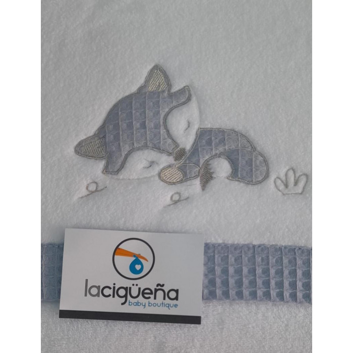 JUEGO SABANAS CUNA MICROLINA ZORRO AZUL