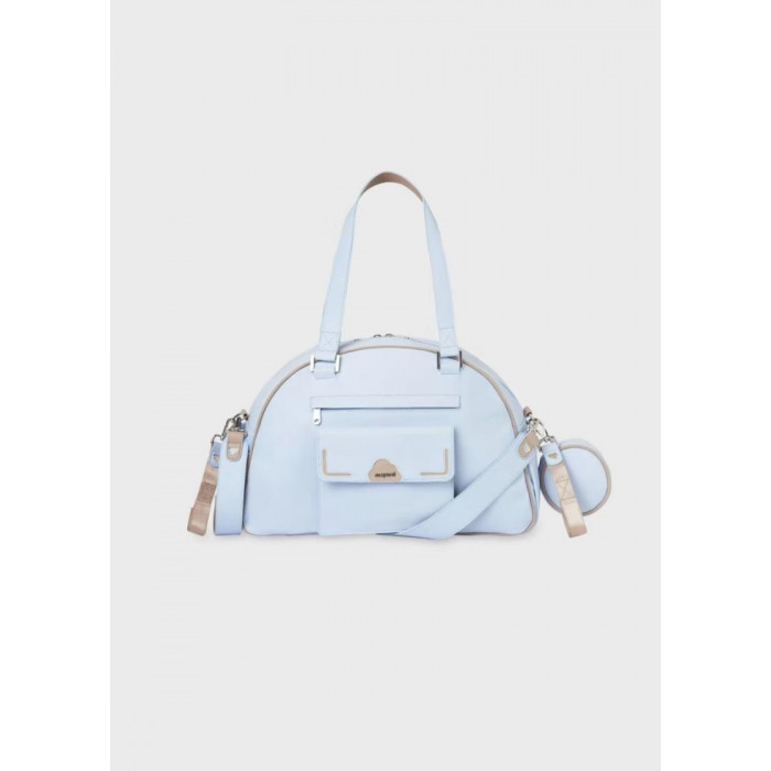 BOLSO SILLA PIEL CELESTE CAMEL CON...