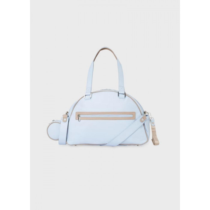 BOLSO SILLA PIEL CELESTE CAMEL CON...