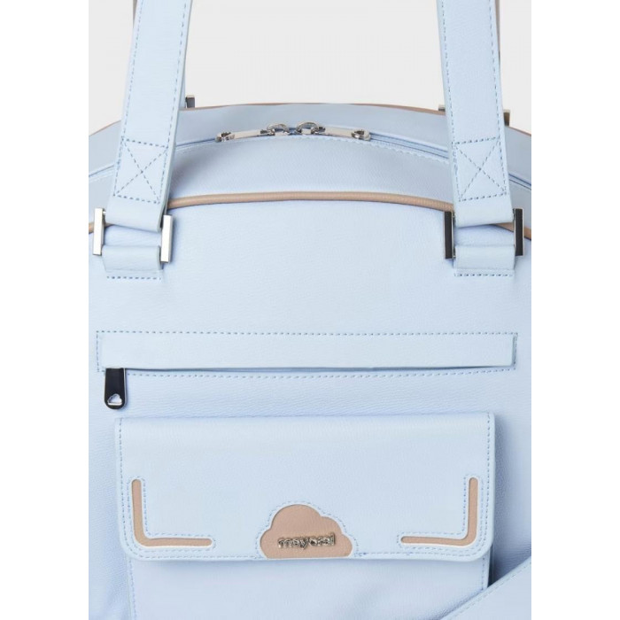 BOLSO SILLA PIEL CELESTE CAMEL CON...