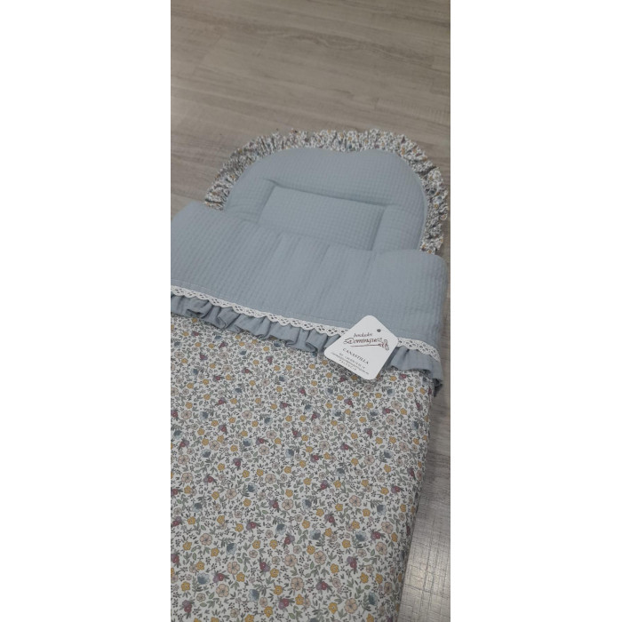 SACO CAPAZO 843 FLORES AZUL 201 AZUL