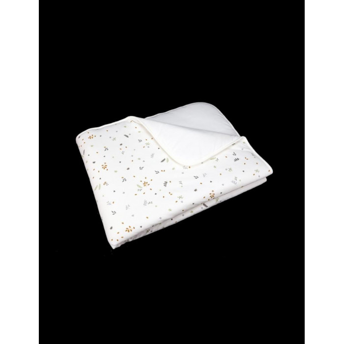 MANTA ALGODON ORGANICO HOJAS BEIG