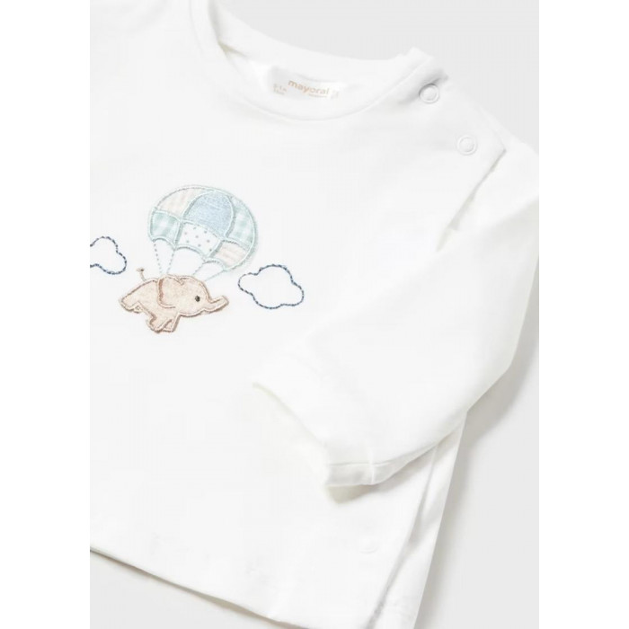 CONJUNTO ALGODON CON GORRO GLOBOS BEIG