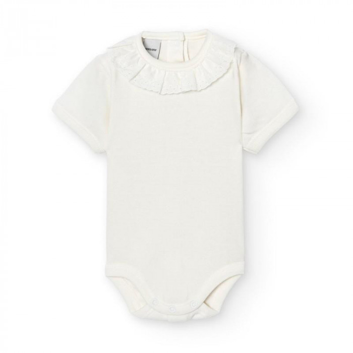 BODY S M/C CUELLO PUNTILLA BEIG T/3