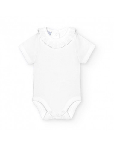 BODY S M/C CUELLO PUNTILLA BLANCO T/1