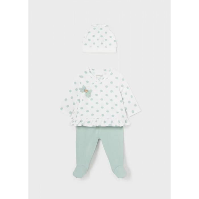 CONJUNTO 3 PIEZAS ALGODON LUNARES...