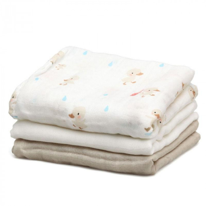 PACK 3 GASAS BAMBU PATITOS BEIG 70*70...