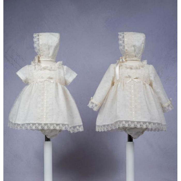 VESTIDO MANGA CORTA CON BRAGA Y GORRO...