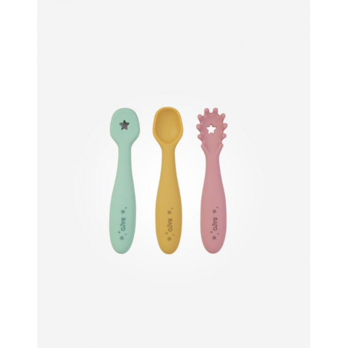 SET CUBIERTOS SILICONA BLW ROSA SARO