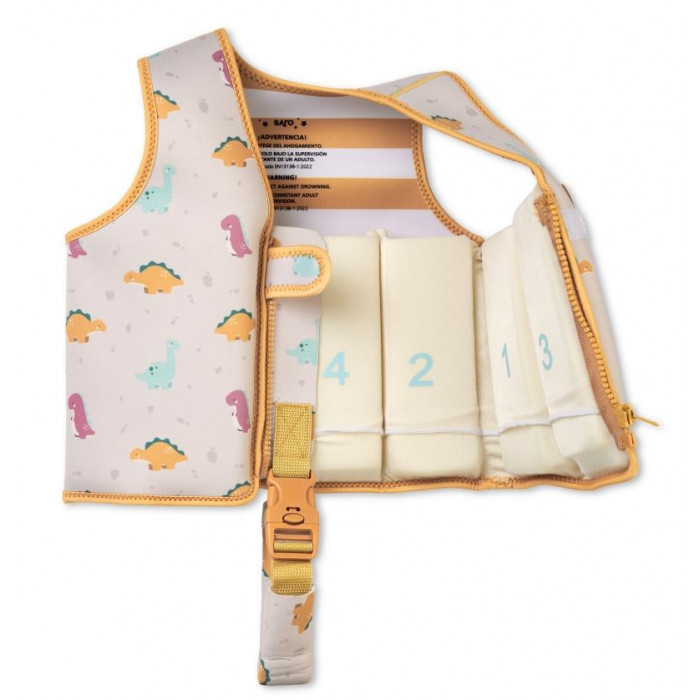 CHALECO FLOTADOR WILD DINOS MOSTAZA...