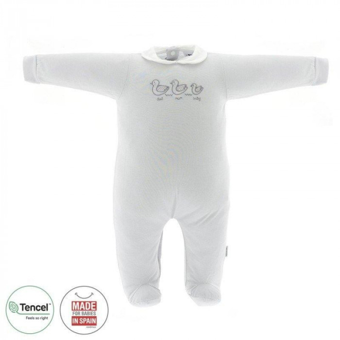 PELELE ALGODON BLANCO PATITOS GRIS...