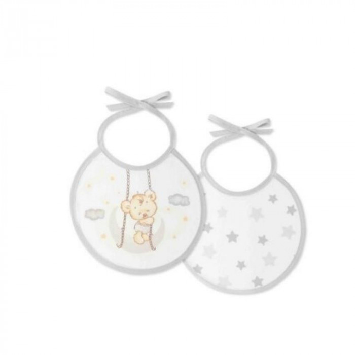 PACK 2 BABEROS OSITO LUNA GRIS 20*20...