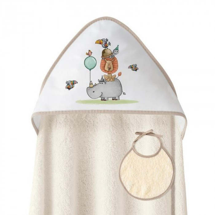 CAPA BAÑO MAXI RINO LEON BEIG+BABERO...