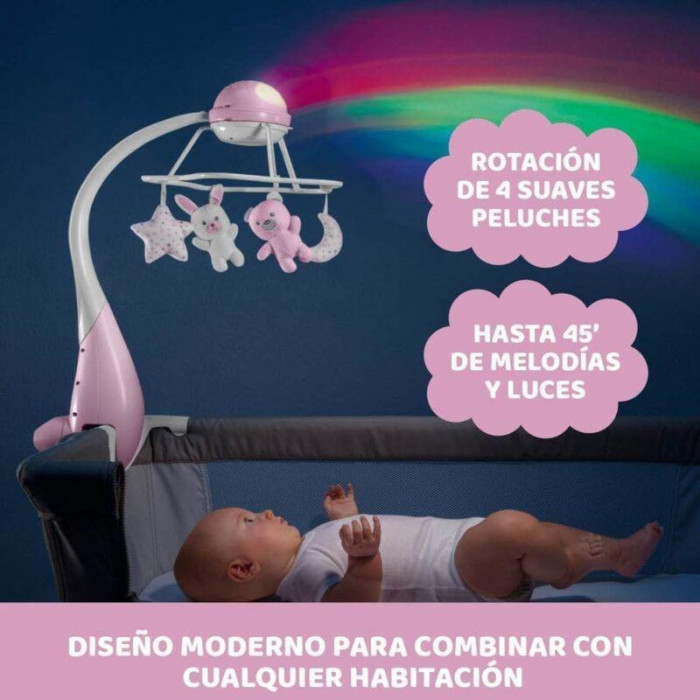 MUSICAL CUNA TOY RAINBOW ROSA CHICCO