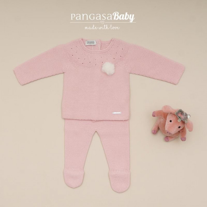 CONJUNTO 3 PIEZAS LANA MOCETA POMPOM...