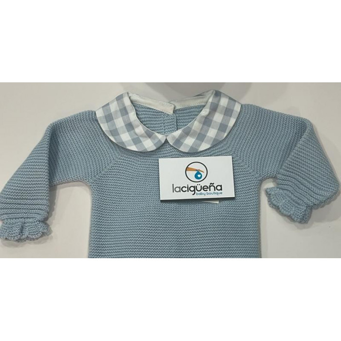 CONJUNTO LANA CIELO CUELLO CUADROS...