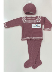 CONJUNTO LANA CEREZA RAYAS...