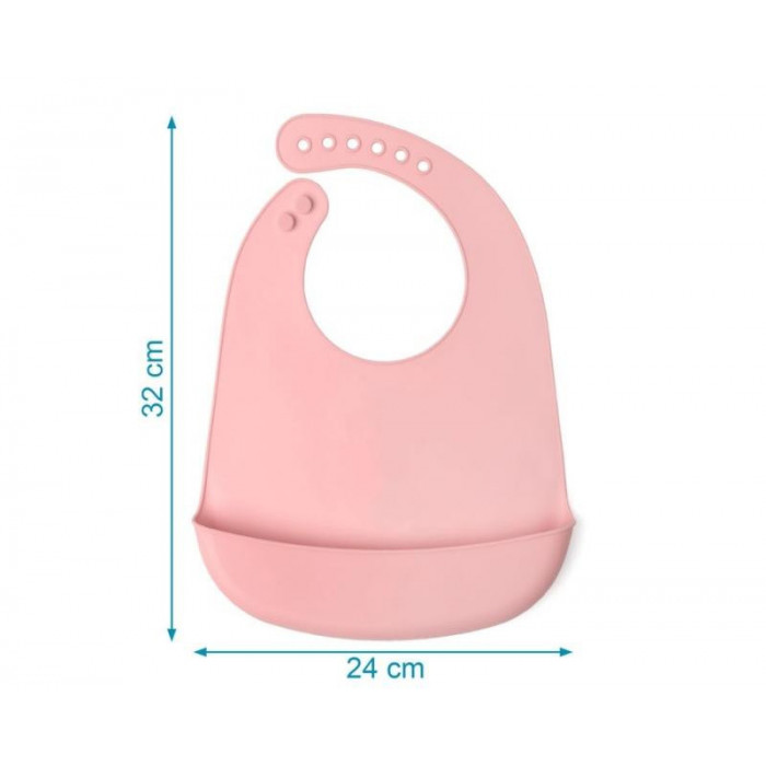 BABERO SILICONA ROSA KIO KIDS
