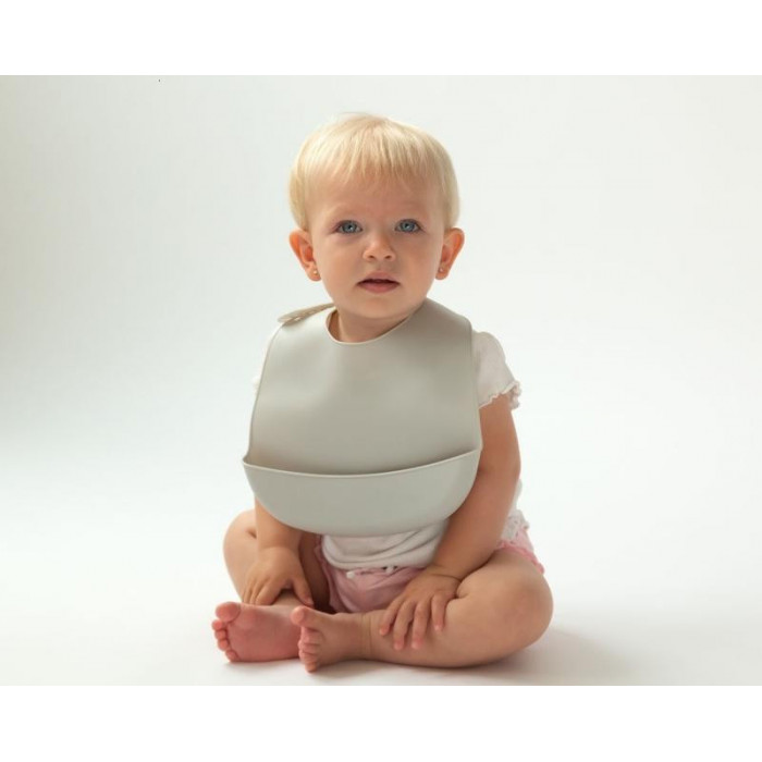 BABERO SILICONA GRIS KIO KIDS