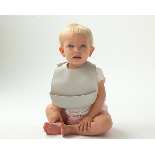 BABERO SILICONA GRIS KIO KIDS